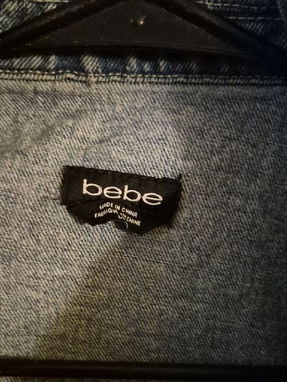 bebe Light Blue Denim Jacket with Black Label - Picture 5 of 8